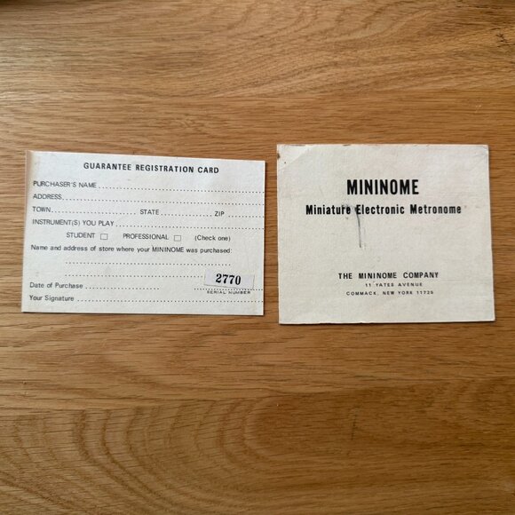 Vintage Mininome Miniature Electronic Metronome with Case, Circa 1967 - Picture 15 of 16